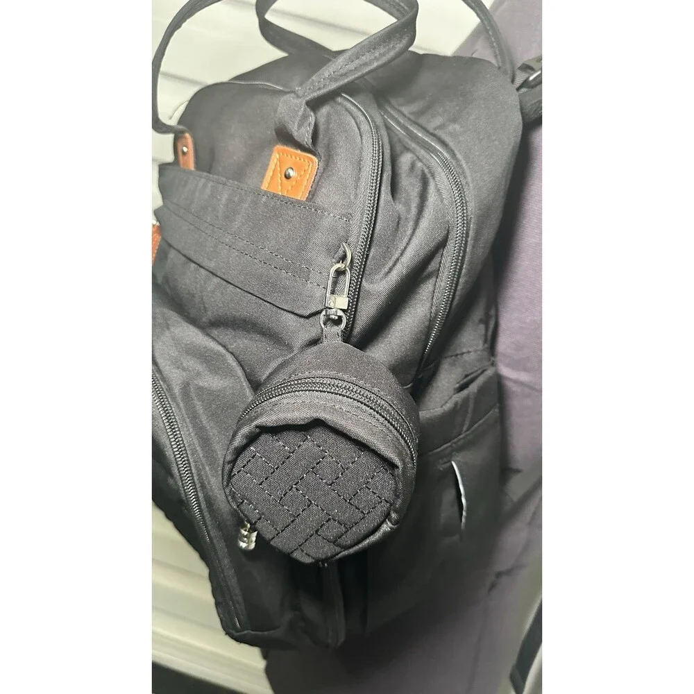 BabbleRoo Black Waterproof Large Capacity Diaper Bag Backpack EUC Used Once